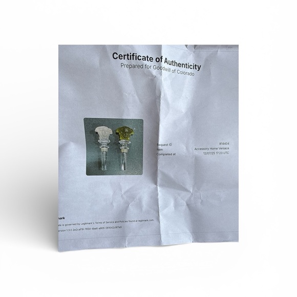 Versace Medusa Crystal Wine Stoppers - Clear and Olive - Picture 8 of 9